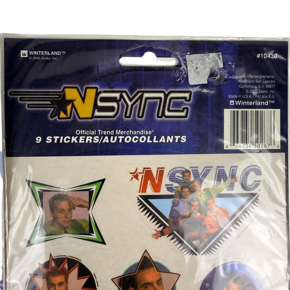 Vintage Y2K NSYNC Sticker Sheets Lot 2 Winterland 1999 2000 Official Merchandise